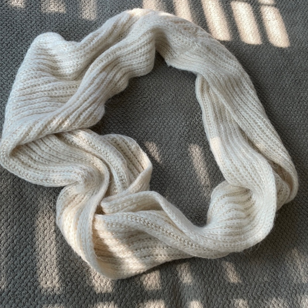 Creme colored infinity scarf